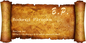 Bodonyi Piroska névjegykártya